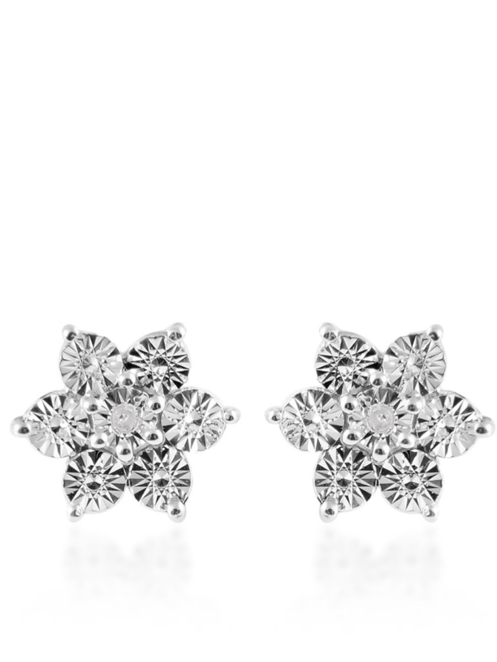 Diamond Accent Floral Stud Earrings